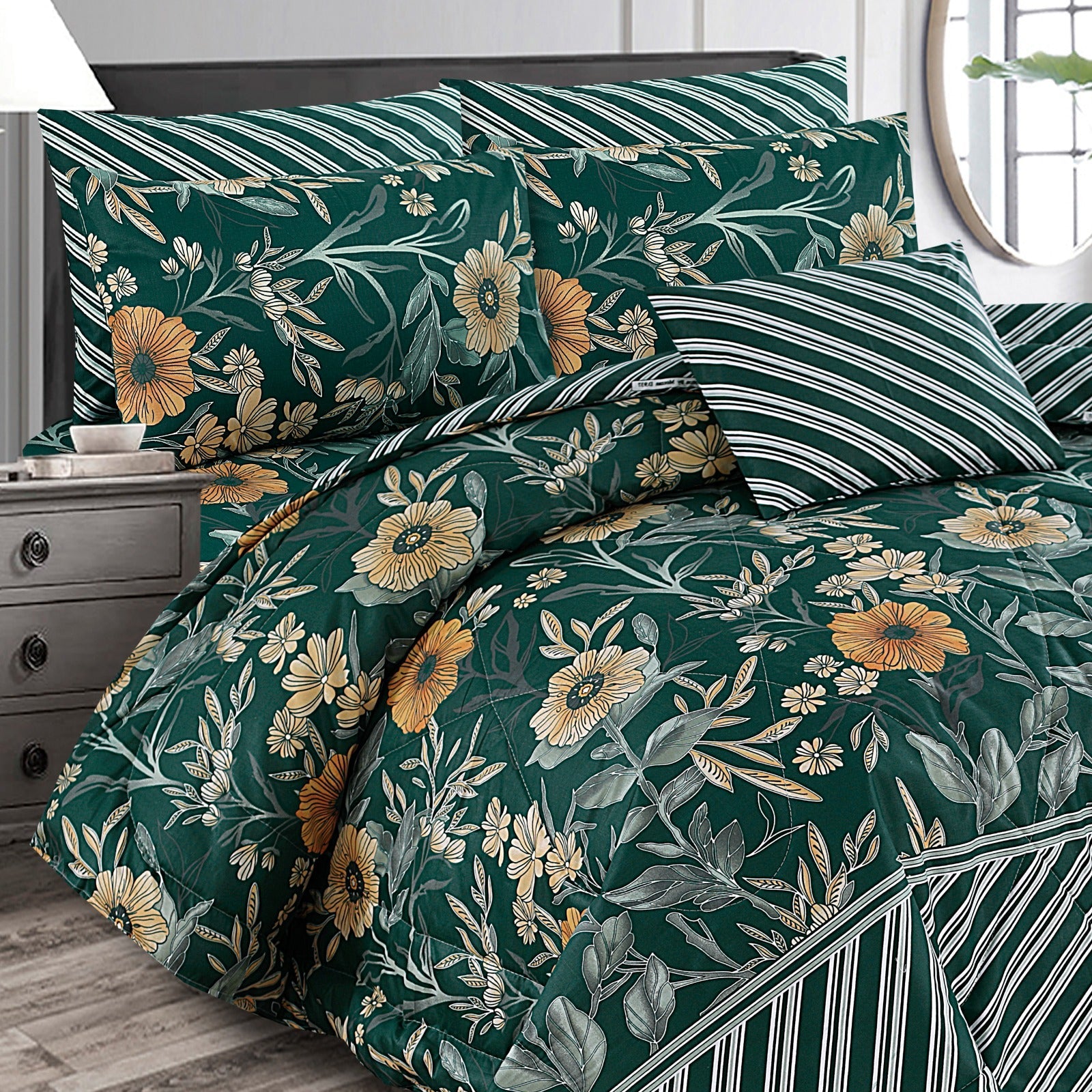 7 Pcs Comforter Set DZ-59 ( light weight filling )