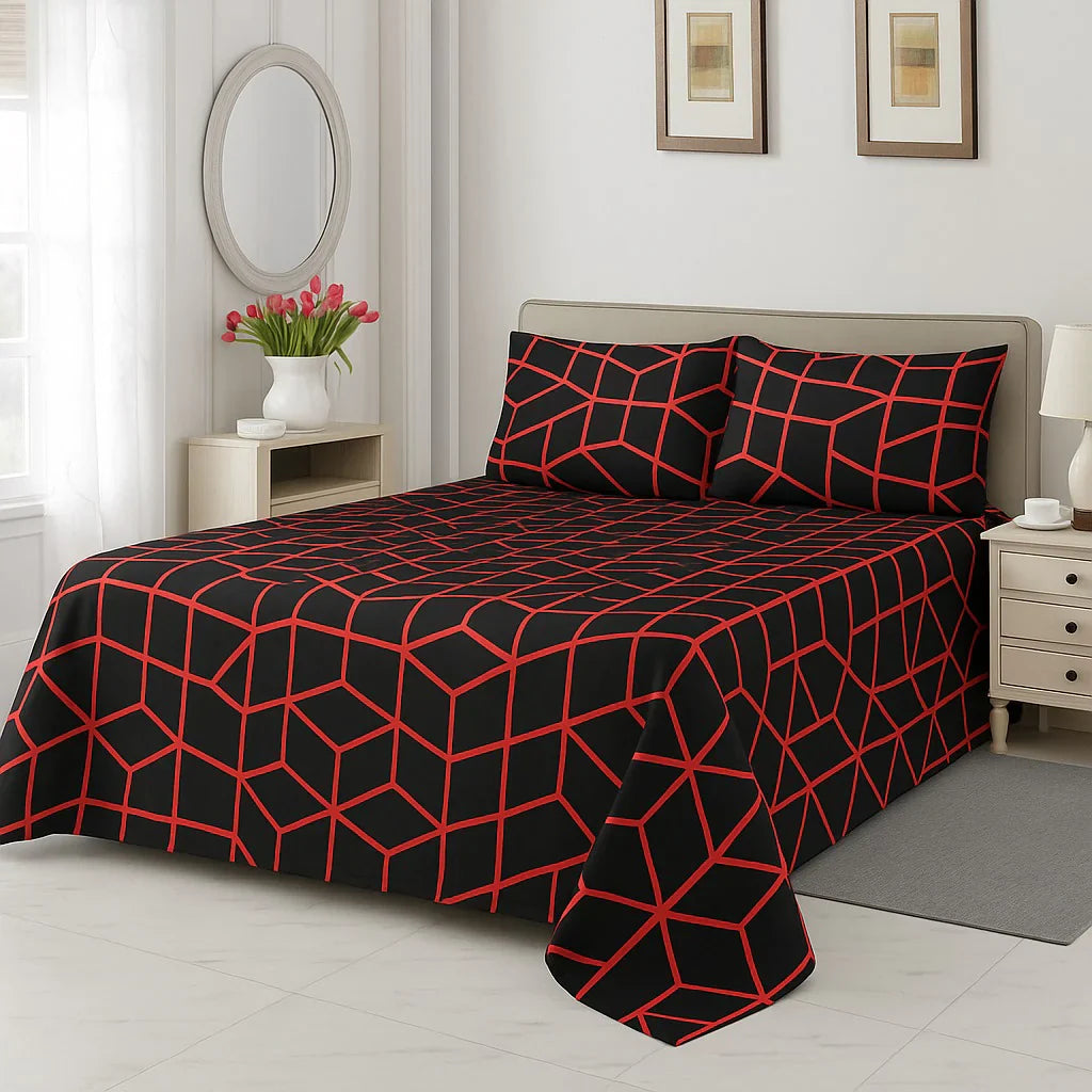 3 Pcs Bedsheet B-45-Crs01