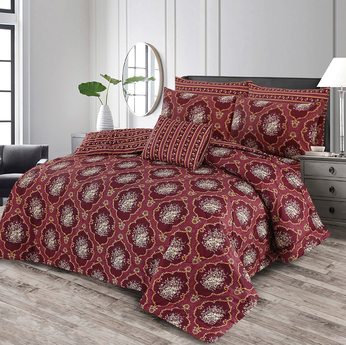 7 Pcs Comforter Set DZ-86 ( light weight filling )