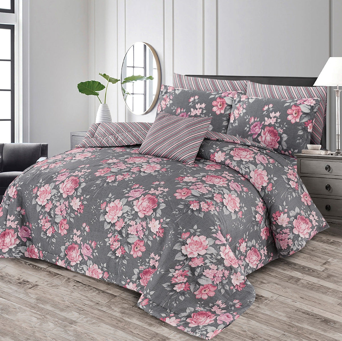 7 Pcs Comforter Set DZ-82 ( light weight filling )