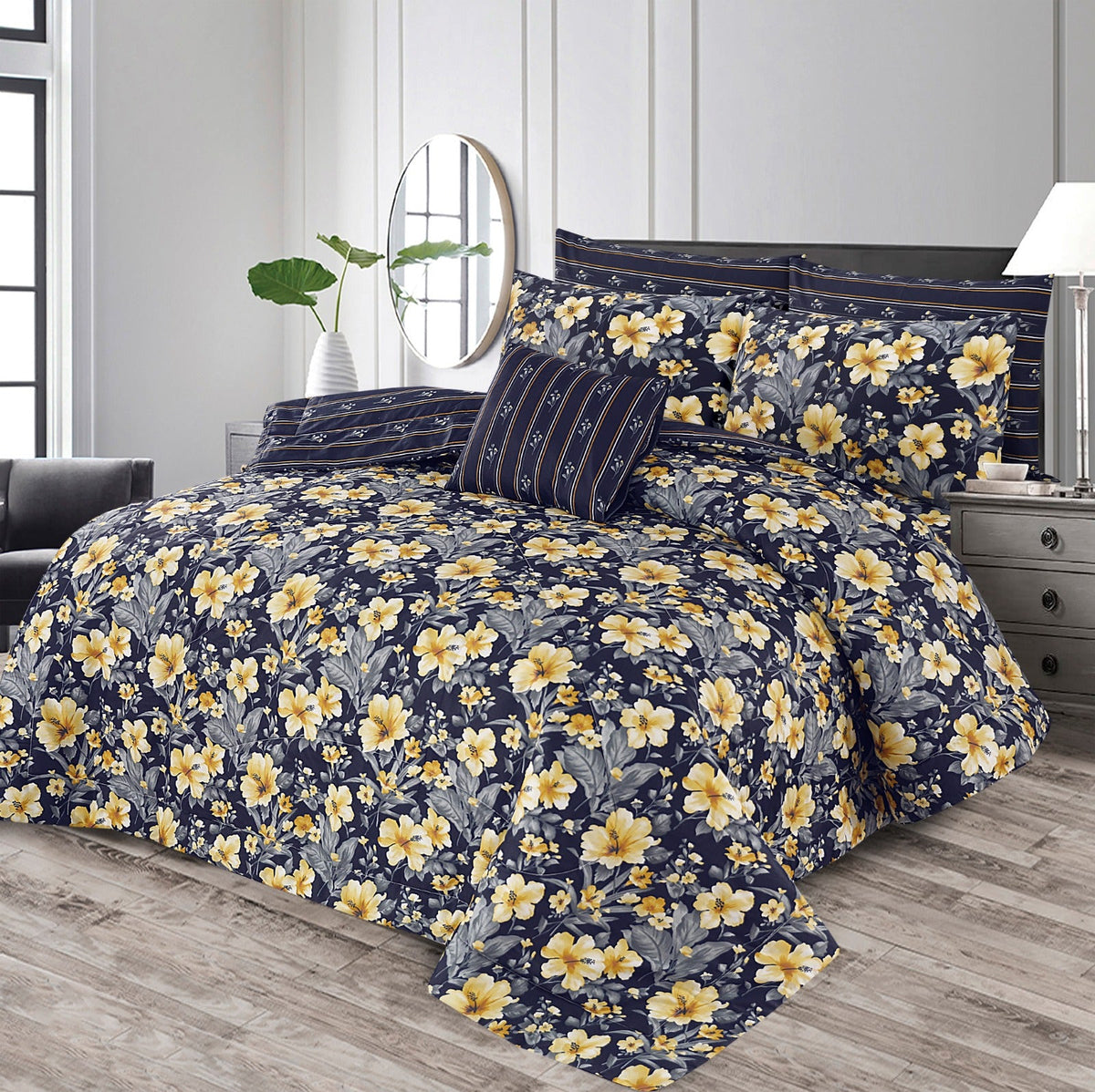7 Pcs Comforter Set DZ-80 ( light weight filling )