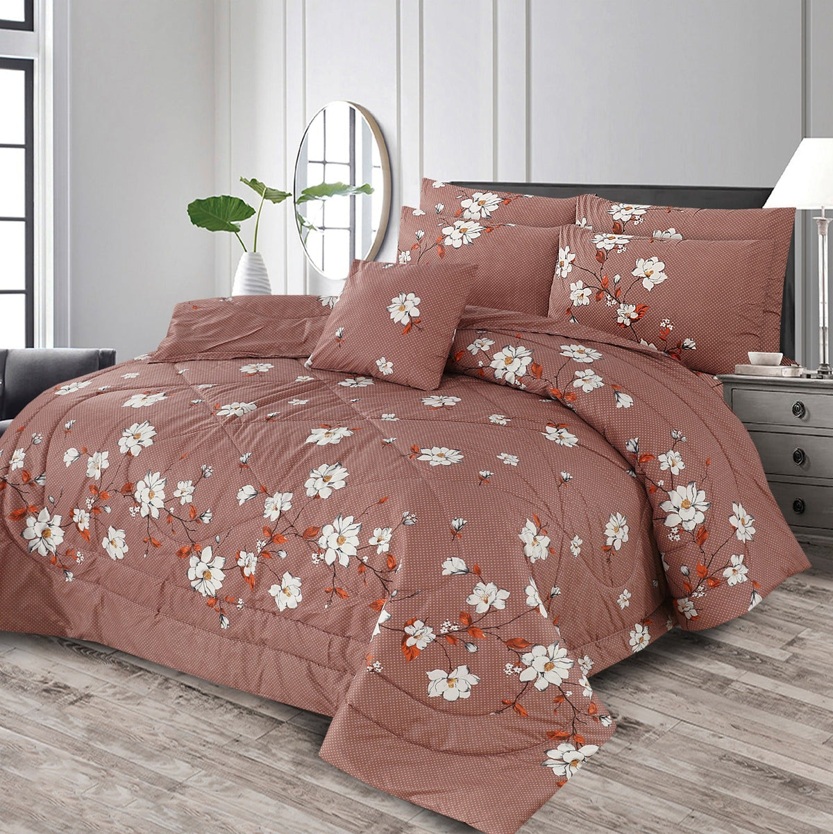 7 Pcs Comforter Set DZ-88 ( light weight filling )