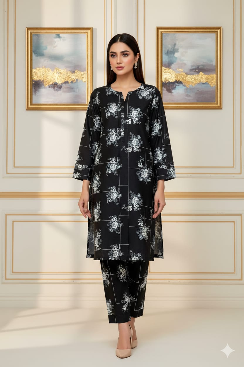 2 Pcs Unstitched Digital Print Suit J-0628