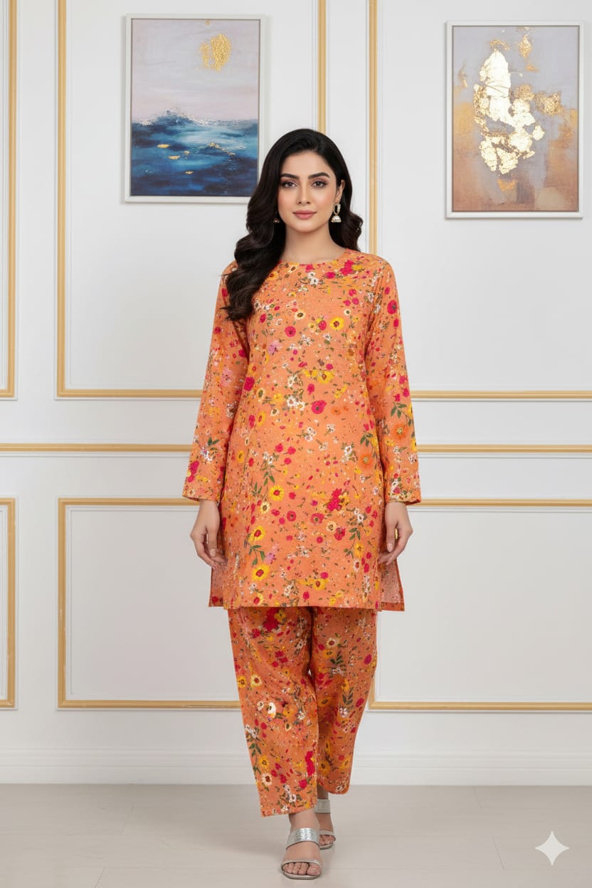 2 Pcs Unstitched Digital Print Suit J-0618