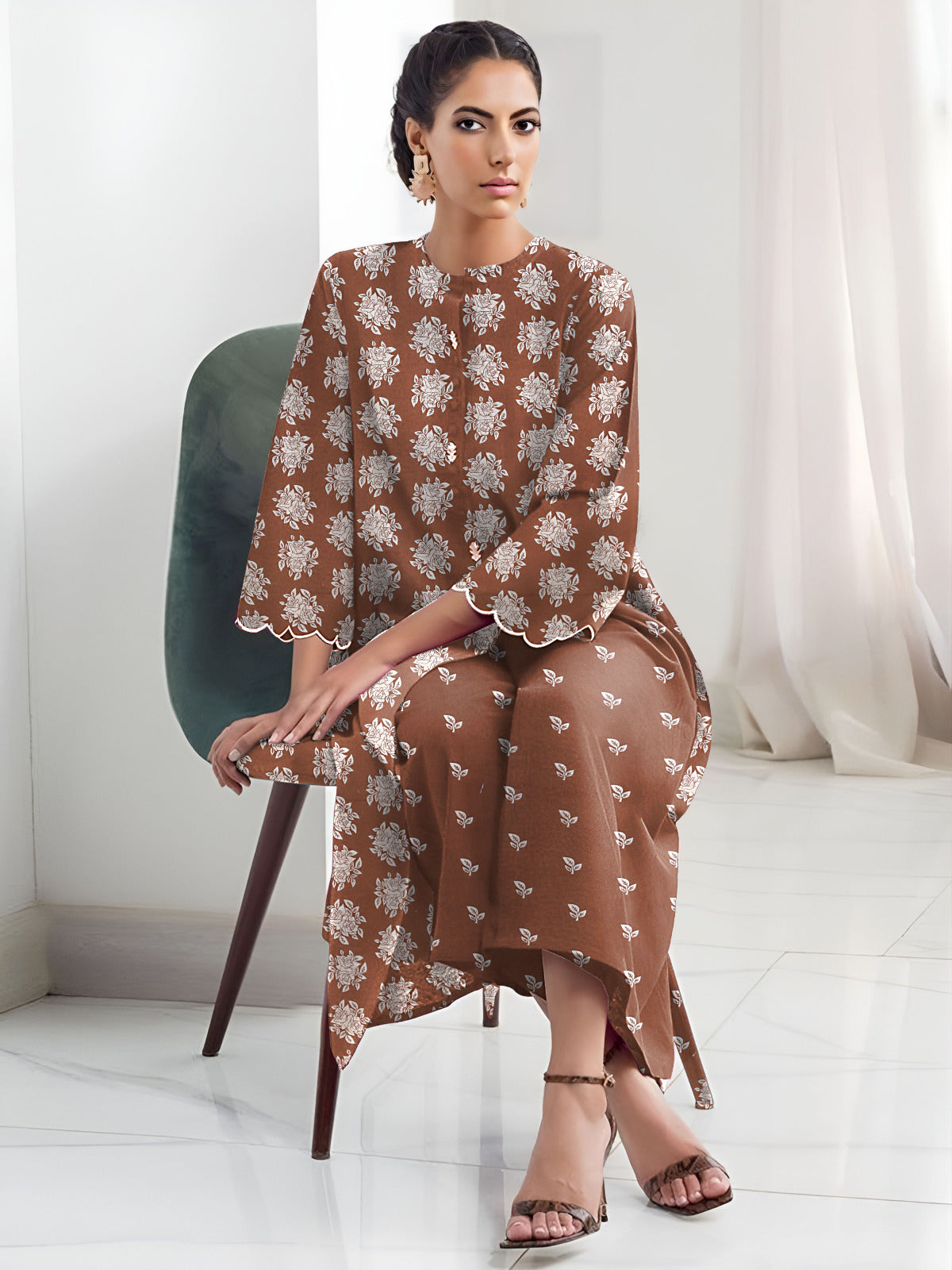 2 Pcs Unstitched Digital Print Suit AKS-003