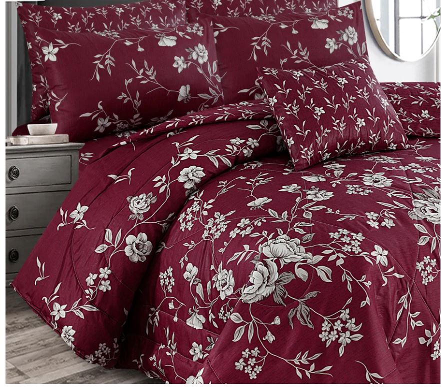 7 Pcs Comforter Set-36-redin