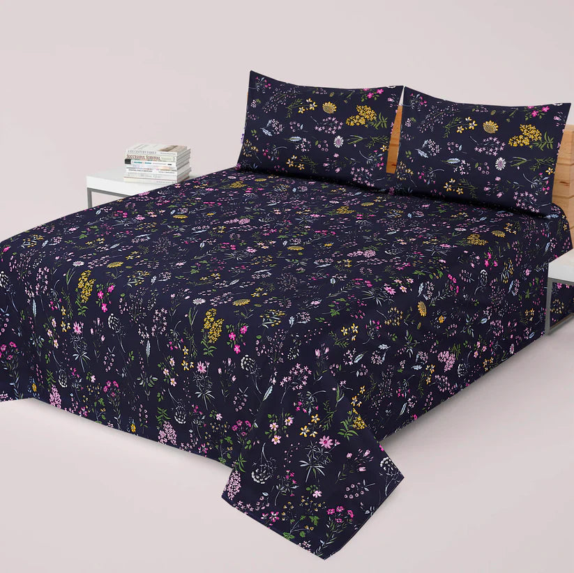 3 Pcs Cotton  Bedsheet-12116